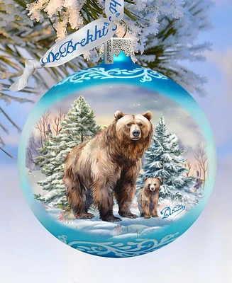 Designocracy A Love for All Seasons - Grizzly Bears Ball Holiday Glass Ornaments G. DeBrekht