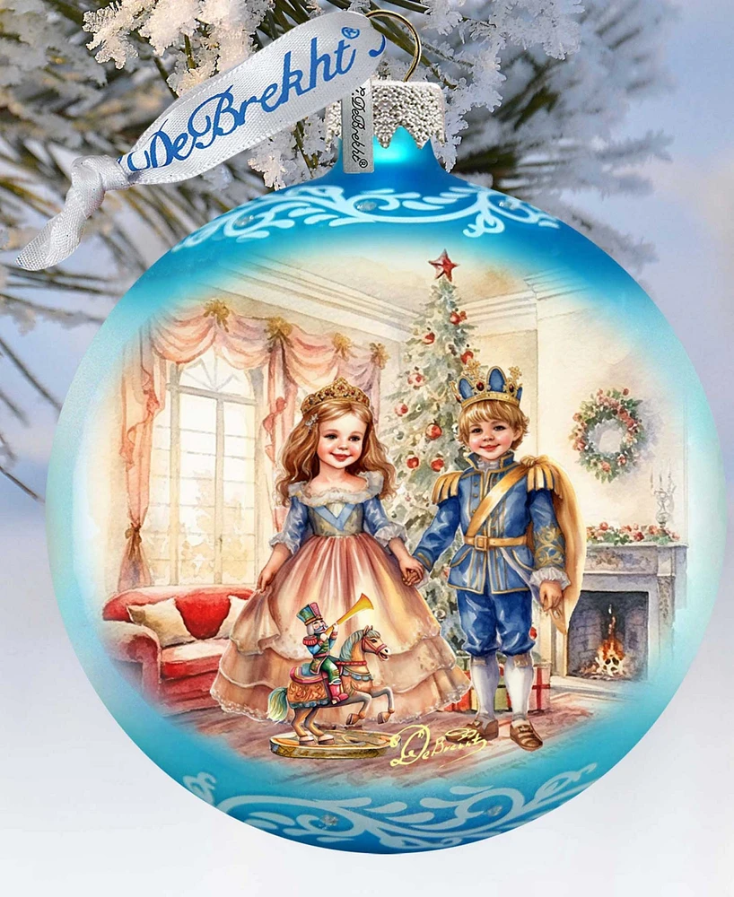 Designocracy Nutcracker Ballet-Clara and Prince Lg Holiday Collectible Ornaments G. DeBrekht