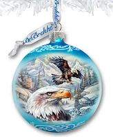 Designocracy The Land of the Free-American Eagle Ball Christmas Glass Ornaments G. DeBrekht