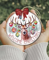 Designocracy Welcome Christmas Wooden Ornaments Holiday Decor G. DeBrekht