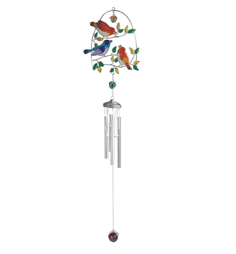 30" Long Bird Suncatcher Copper and Gem Wind Chime