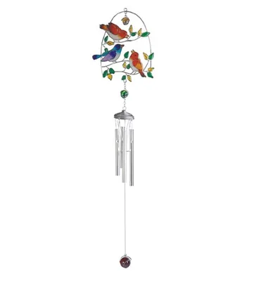 30" Long Bird Suncatcher Copper and Gem Wind Chime