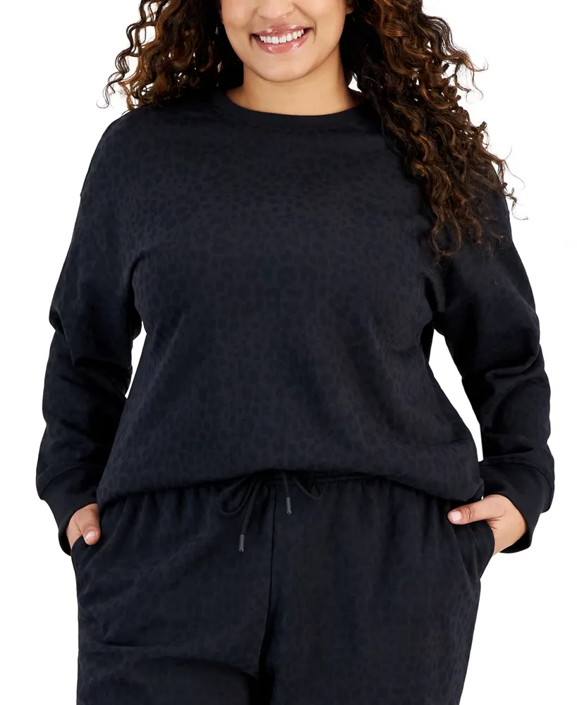 Id Ideology Plus Size Animal-Print Sweatshirt, Created for Macy's