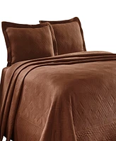 Closeout! Superior Geometric Fret Textured Jacquard Matelasse All-Season -Piece Bedspread Set