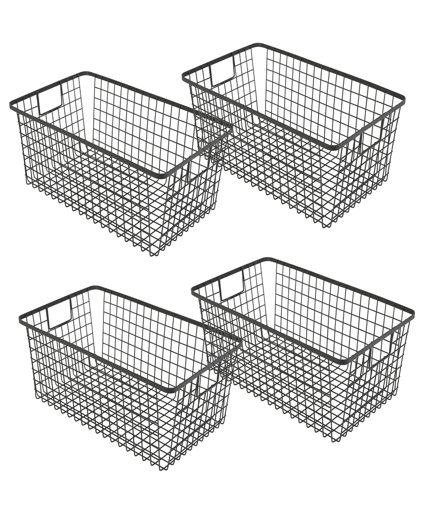 Smart Design Nestable 9" x 16" x 6" Basket Organizer with Handles