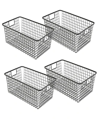 Smart Design Nestable 9" x 16" x 6" Basket Organizer with Handles