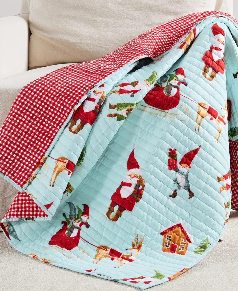 Levtex Gnome for the Holidays Reversible Quilted Throw