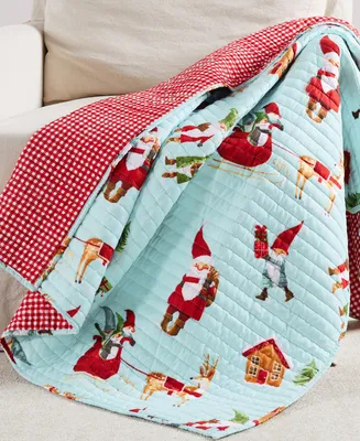 Levtex Gnome for the Holidays Reversible Quilted Throw, 50" x 60"