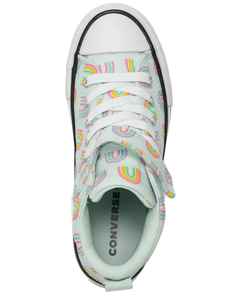 Converse Little Girls Chuck Taylor All Star Malden Street Rainbows Adjustable Strap Casual Sneakers from Finish Line