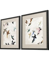 Abstract Birds Framed Art, Set of 2