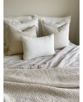 White 14x20 Down Alternative Cotton Waffle Weave Pillow