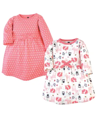 Hudson Baby Toddler Girl Cotton Long-Sleeve Dresses 2pk