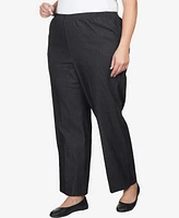 Alfred Dunner Plus Comfort Waistband Mid Rise Average Length Straight Leg Denim Pant