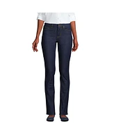 Lands' End Petite Recover Mid Rise Straight Leg Blue Jeans