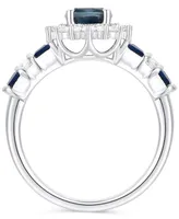 Sapphire (2-1/2 ct. t.w.) & Diamond (3/8 Halo Ring 14k Gold (Also Ruby Emerald)
