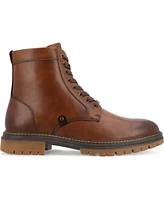 Vance Co. Men's Denver Tru Comfort Foam Plain Toe Lace-Up Ankle Boots