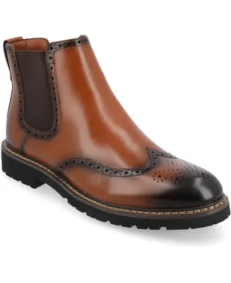 Vance Co. Men's Hogan Tru Comfort Foam Wingtip Slip-On Chelsea Boots
