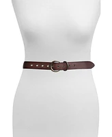 Frye Women's 38mm Flat Strap with Metal Keeper Leather Belt