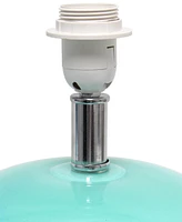 All The Rages 15.25" Modern Overload Glass Bedside Table Lamp with White Fabric Shade