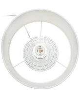 All The Rages 17.75" Contemporary Engraved Honeycomb Glass Table Desk Lamp with White Fabric Shade