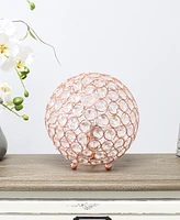 Lalia Home Elipse 8" Metal Crystal Orb Table Lamp