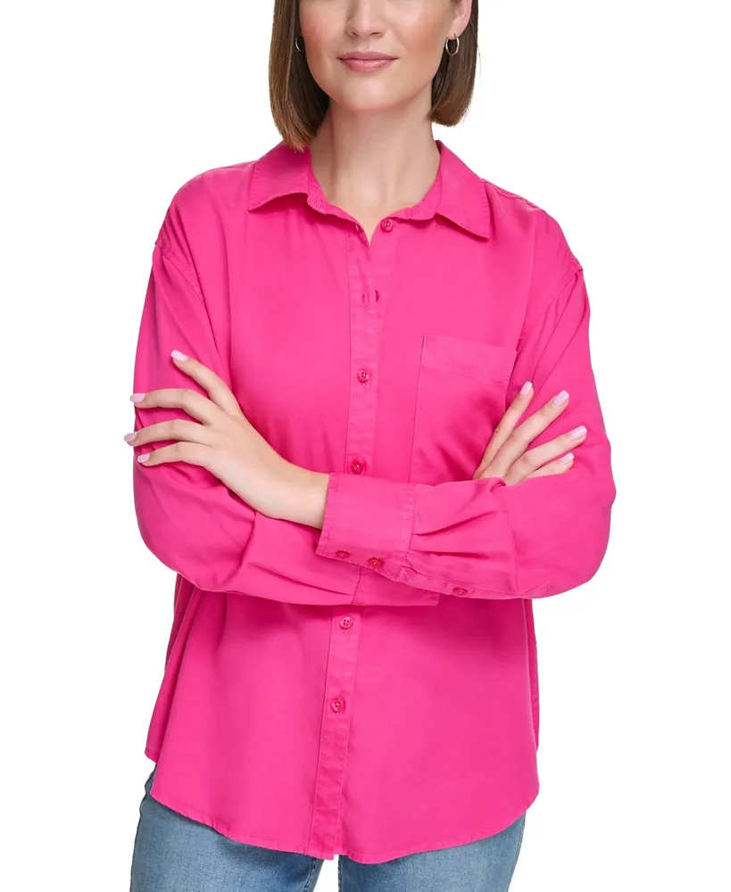 Buy Calvin Klein Jeans Women Peach Coloured Brand Logo Printed Pure Cotton  T Shirt - Tshirts for Women 19007896