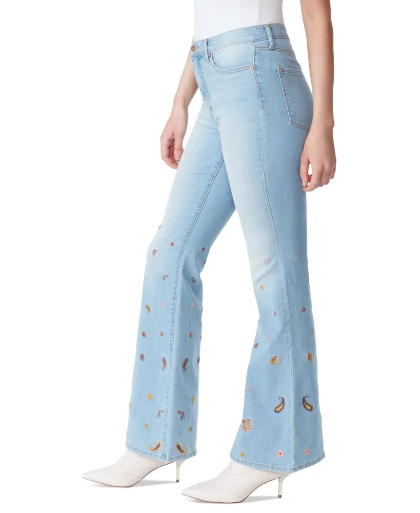 Jessica Simpson Women's Charmed Embroidered Flare-Leg Denim Jeans