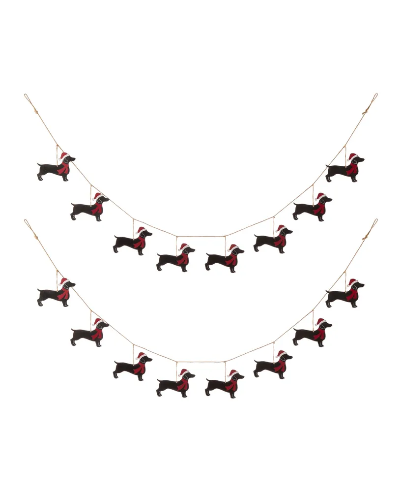 Glitzhome 2 Pack 6" L Metal Christmas Dog Garland