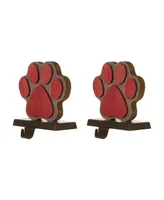 Glitzhome 2 Pack 6.30" H Wooden and Metal Paw Stocking Holder