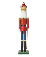 Glitzhome 54" H Wooden Christmas Glitter King Nutcracker