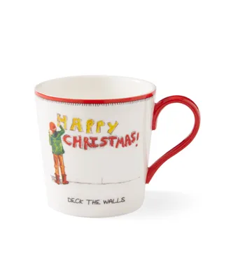 Kit Kemp for Spode Christmas Doodles Deck The Walls Mug