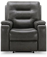 Abbyson Living Waylen 36.3" Top-Grain Leather Manual Recliner