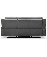 Abbyson Living Rhodes 81.5" Top-Grain Leather Manual Reclining Sofa