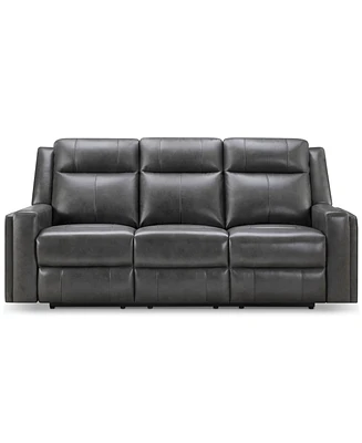 Abbyson Living Rhodes 81.5" Top-Grain Leather Manual Reclining Sofa