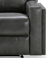 Abbyson Living Rhodes 60" Top-Grain Leather Manual Reclining Loveseat