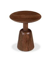 Nels 16" Acacia Wood Round End Table