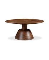 Nels 30" Acacia Wood Round Coffee Table