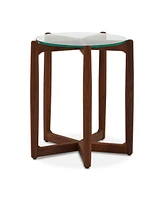 Hetta 19.69" Walnut Round Side Table