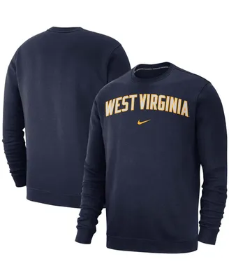 Men's Nike Navy West Virginia Mountaineers Club Fleece Sweatshirt