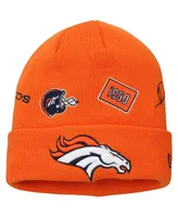 Big Boys and Girls New Era Orange Denver Broncos Identity Cuffed Knit Hat