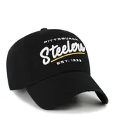 Women's '47 Brand Black Pittsburgh Steelers Sidney Clean Up Adjustable Hat