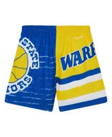 Men's Mitchell & Ness Royal, Gold Golden State Warriors Jumbotron 3.0 Shorts