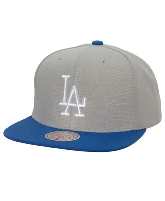 Men's Mitchell & Ness Gray Los Angeles Dodgers Cooperstown Collection Away Snapback Hat