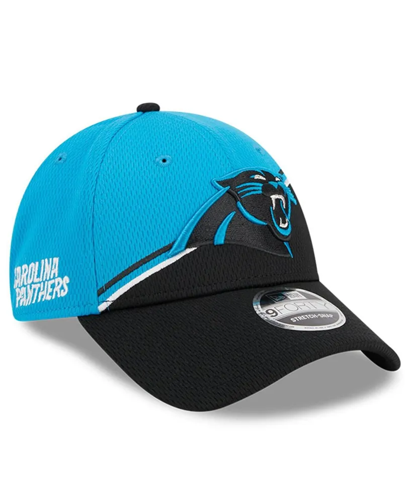 Men's New Era Blue, Black Carolina Panthers 2023 Sideline 9FORTY Adjustable Hat