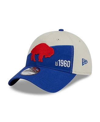 Men's New Era Cream, Royal Buffalo Bills 2023 Sideline Historic 9TWENTY Adjustable Hat