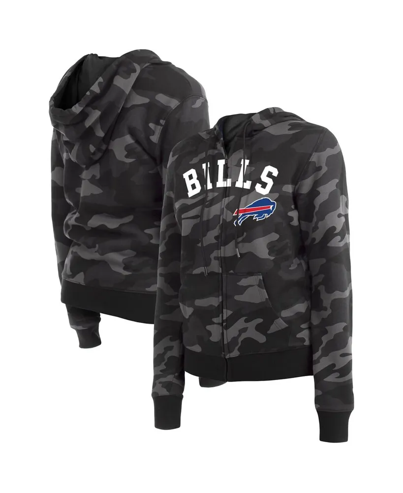 Miami Dolphins New Era Women's Camo Full-Zip Hoodie - Black