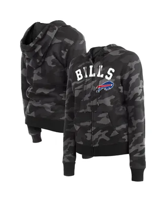 Women's New Era Black Buffalo Bills Camo Full-Zip Hoodie