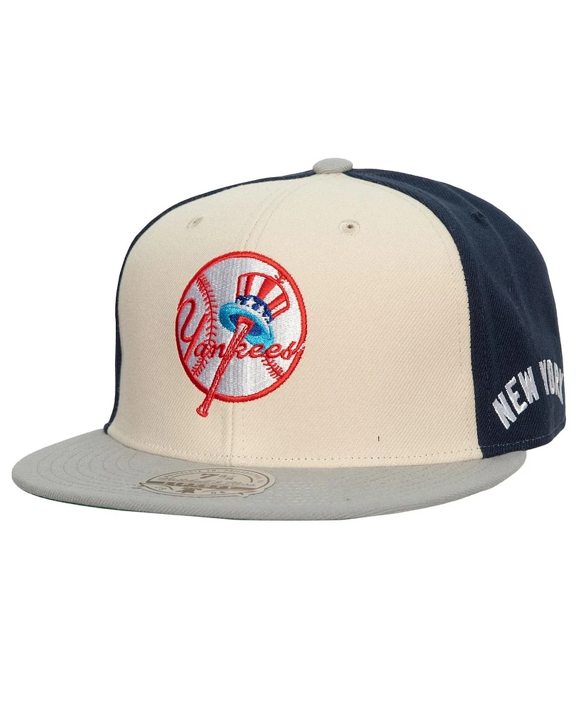 Men's Mitchell & Ness Cream, Gray New York Yankees Yankee Stadium 50th Anniversary Homefield Fitted Hat