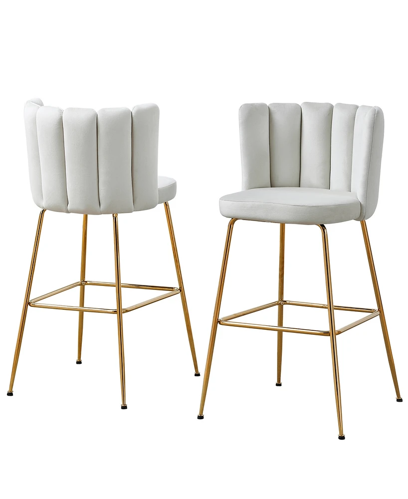 Best Master Furniture Elegante 41" Velvet Bar Stools, Set of 2