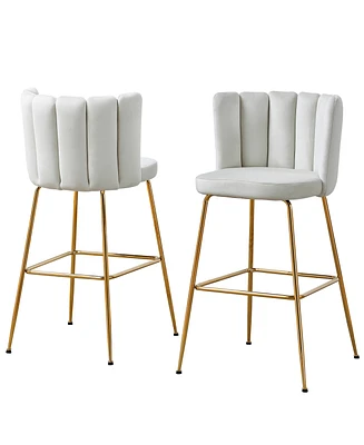 Best Master Furniture Elegante 41" Velvet Bar Stools, Set of 2